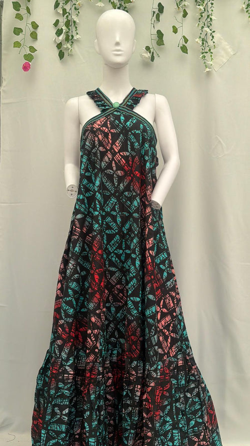 Long sleeveless African print/Ankara gown