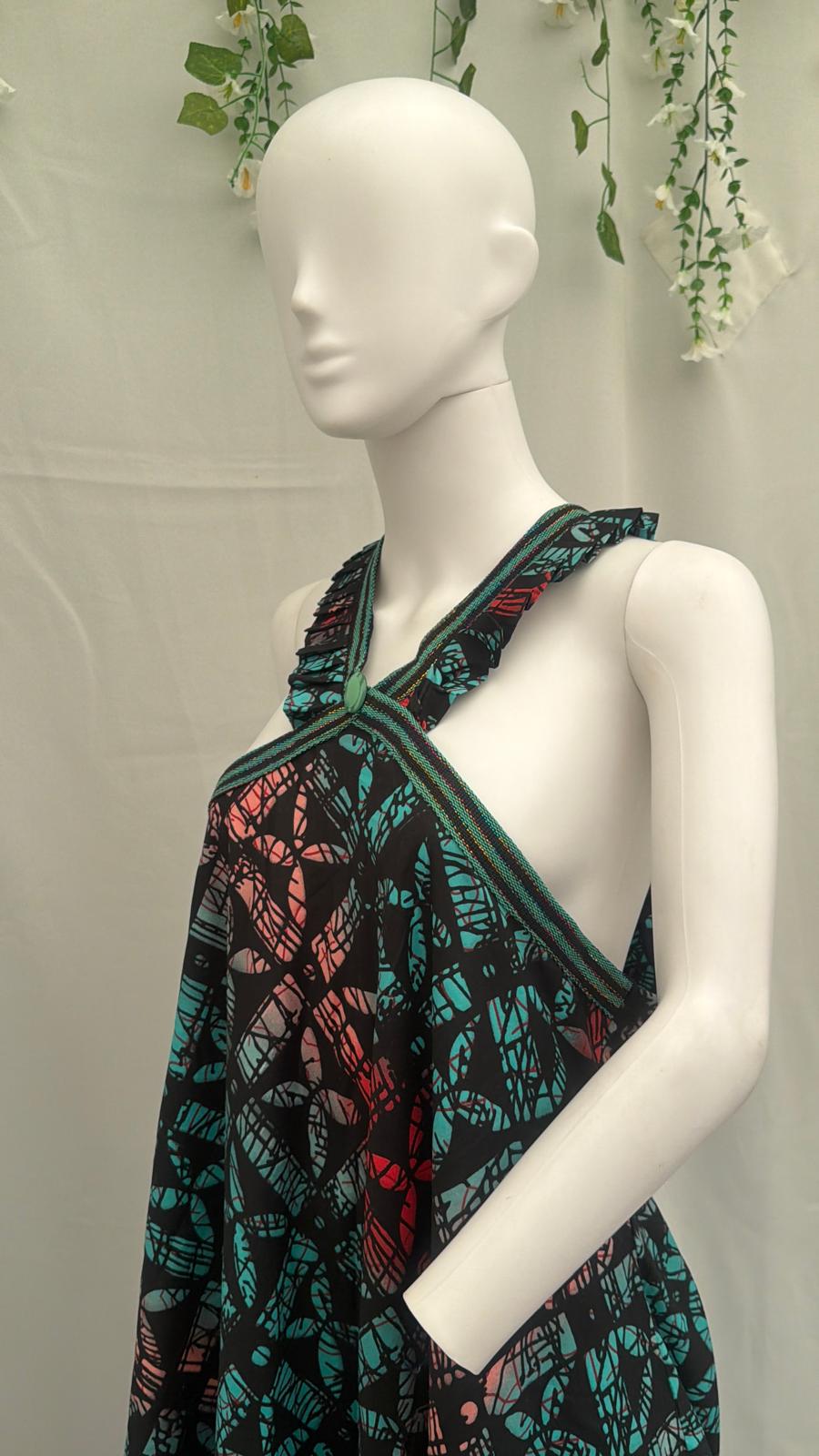 Long sleeveless African print/Ankara gown