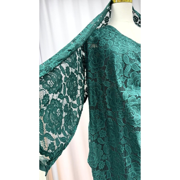 Royal Emerald Lace Gown