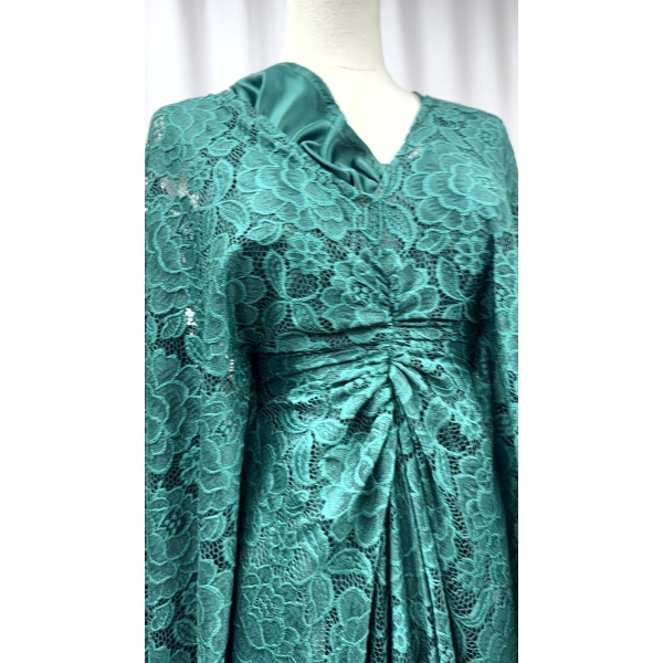 Royal Emerald Lace Gown