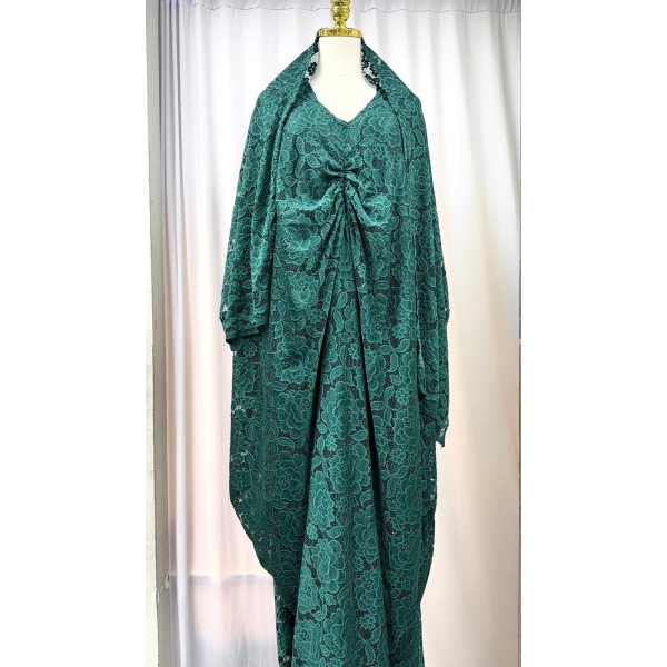 Royal Emerald Lace Gown